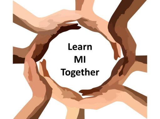 Multiple Hands together holding the words Learn MI Together
